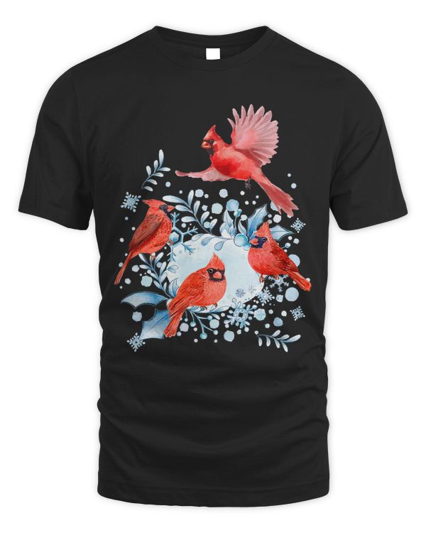 Beautiful Red Cardinal Birds Winter Scene Christmas Pajama