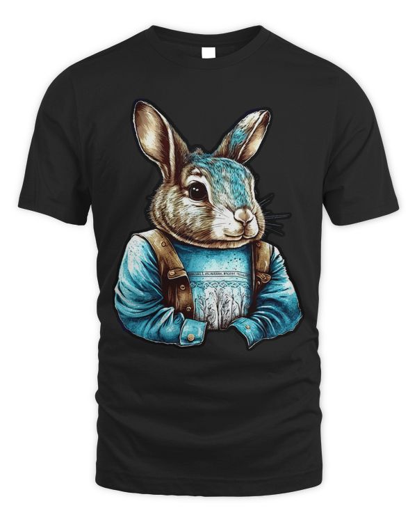 Rabbit Wearing A Denim Jacket Cute Bunny Rabbit