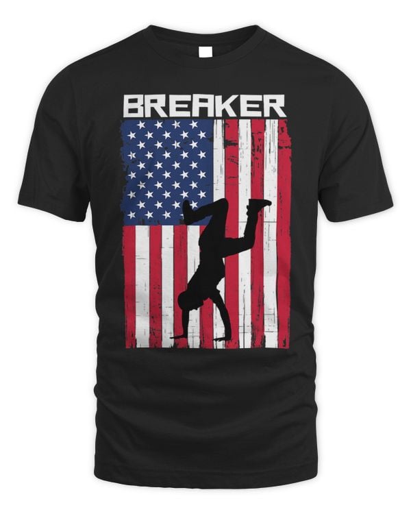 Break Dancing American Flag Breaker Hip Hop bboy Breaking