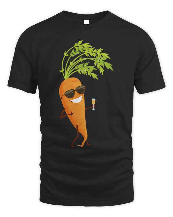 Carrot In Sunglusses Cute Carrot Costume Vegetable Vegan Tee