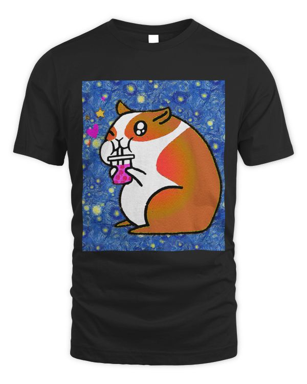Starry Night Kawaii Bubble Tea Hamster
