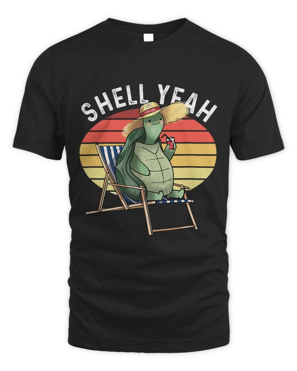 Shell Yeah Funny Turtle Summer Vacation Retro Turtle