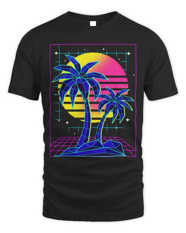 Futurism Palms 80s Electro Sunset Aesthetic Vaporwave