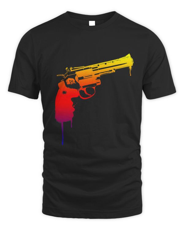 Cool Rainbow Cowboy Revolver Pro Gun Peace Dripping Paint