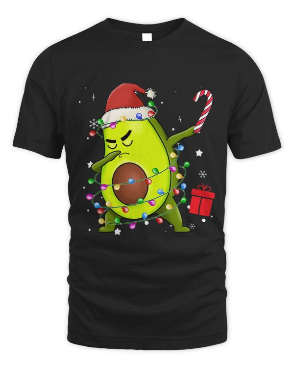 Avocado Dabbing Christmas Lights Family Matching Group