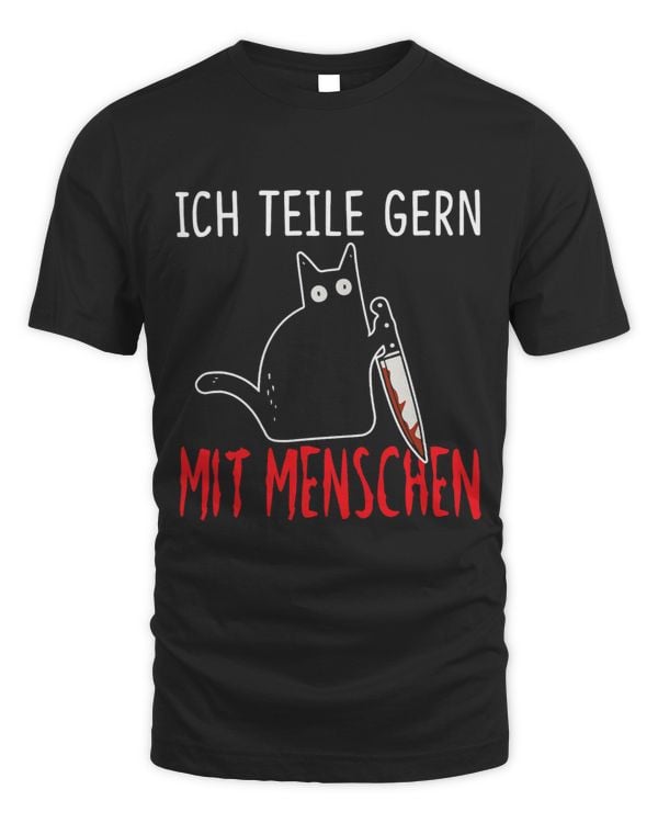Ich Part Gerne Mit Menschen Black Cat with Knife