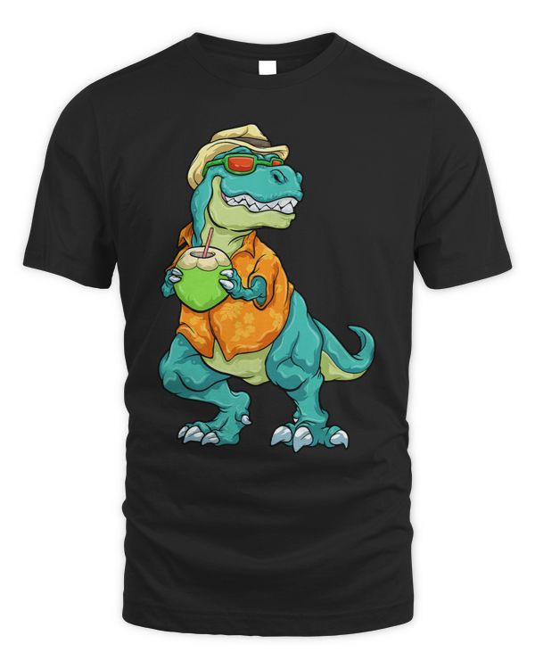 Hawaiian Dinosaur Shirt Summer T Rex Tropical Vacation Aloha