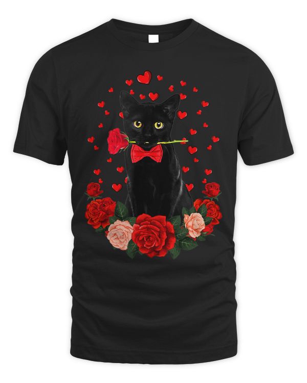 Black Cat Valentines Day Funny Gift Kids Boys Girls Teenager