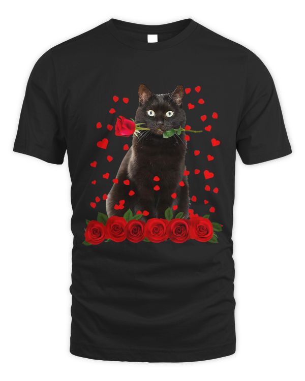 Black Cat Valentines Day Shirt Boys Girls Official Teenager 3