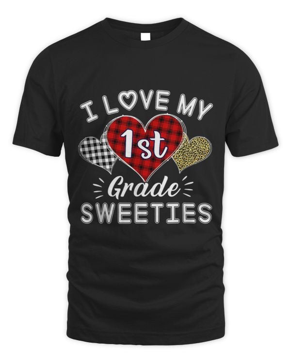 Heart Leopard Buffalo Plaid Valentines Day 1st Grade Teacher
