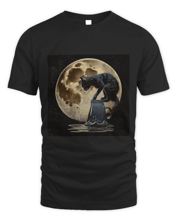 Black Cat Water Pouring Moon