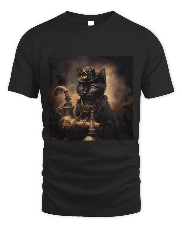Black Cat Water Pouring Steampunk