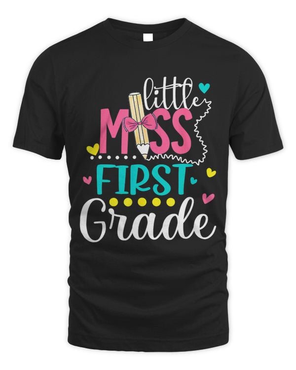 Kids Little Miss First Grade Shirt Back To School 1st Grader