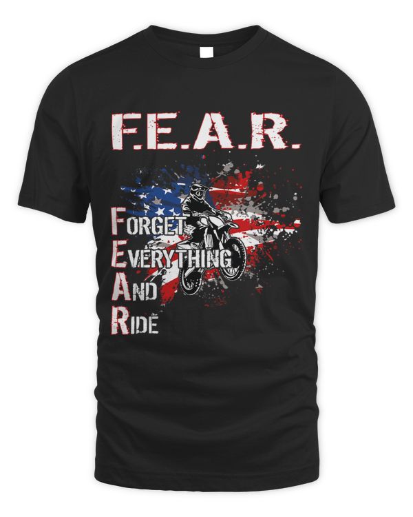 Dirtbike Motocross Forget everything and ride MX US Flag