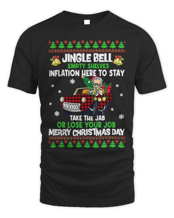 Joe Biden Driving Jingle Bells Empty Shelves Christmas Ugly
