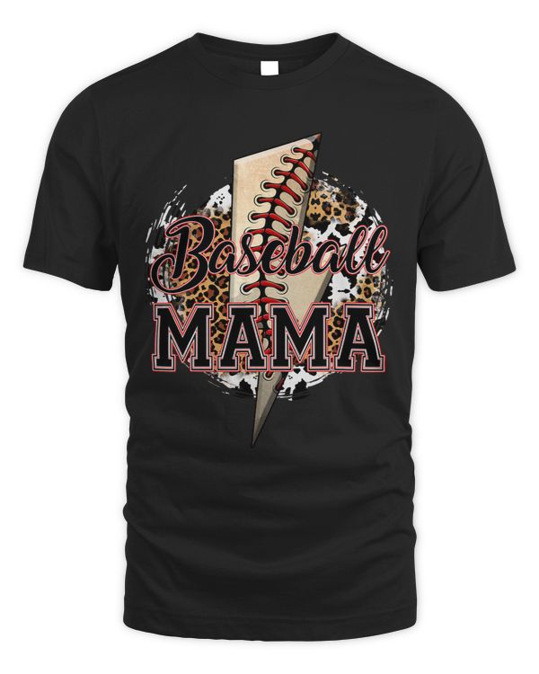 Leopard Baseball Mama Lightning Bolt Sport Mom Mothers Day