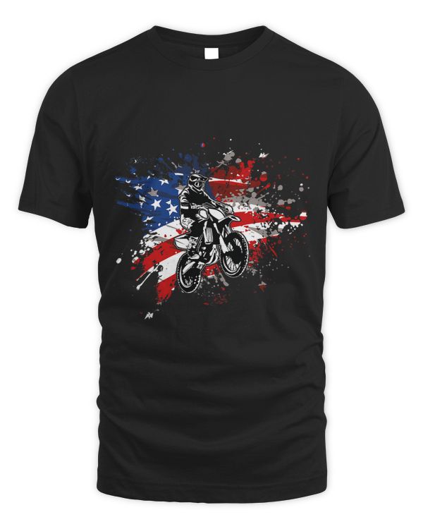 Dirtbike Motocross MX US Flag Smash