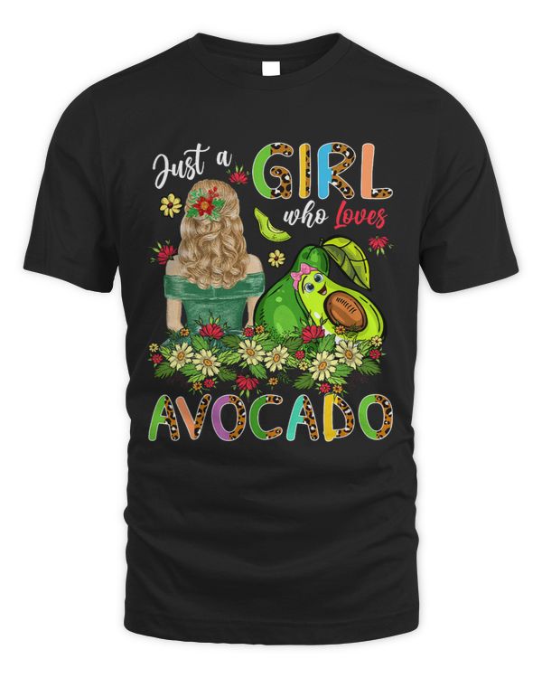 Just A Girl Loves Avocado Floral Woman With Avocados Vegan