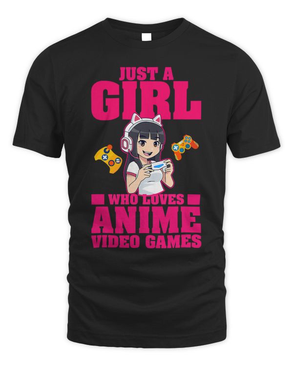 Just a Girl Who Loves Anime Video Games Plus Size 2XL 3XL