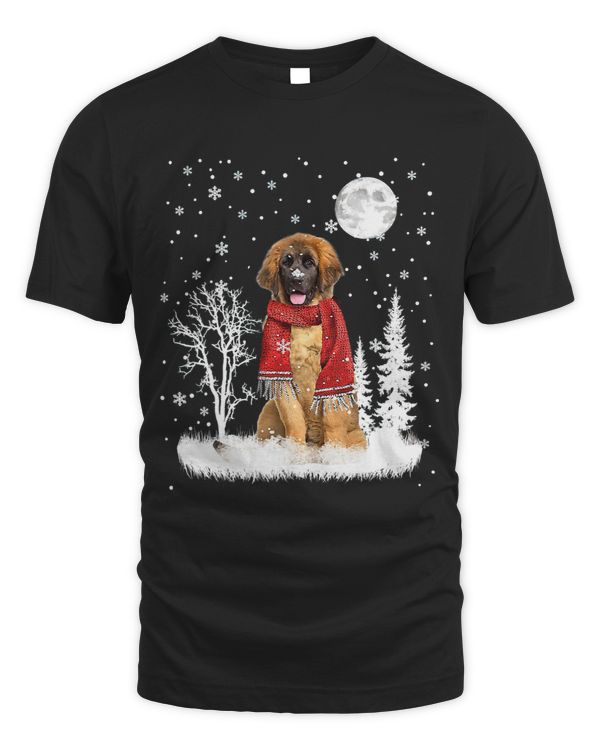 Leonberger Under Moonlight Snow Christmas Pajama 314