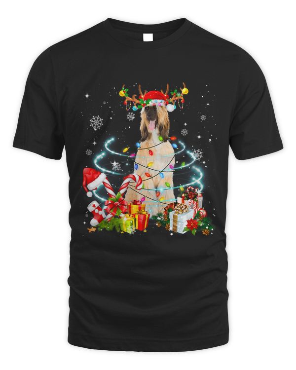 AfghanHound Reindeer Christmas Tree Lights Pajama Dog Xmas 208
