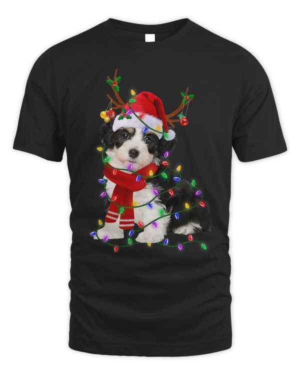 Funny Cavachon Dog Tree Christmas Lights Xmas Pajama 324