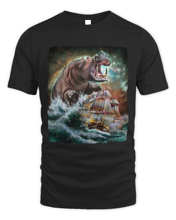 Monster Hippo as Kraken Attack a War Ship at High Seas