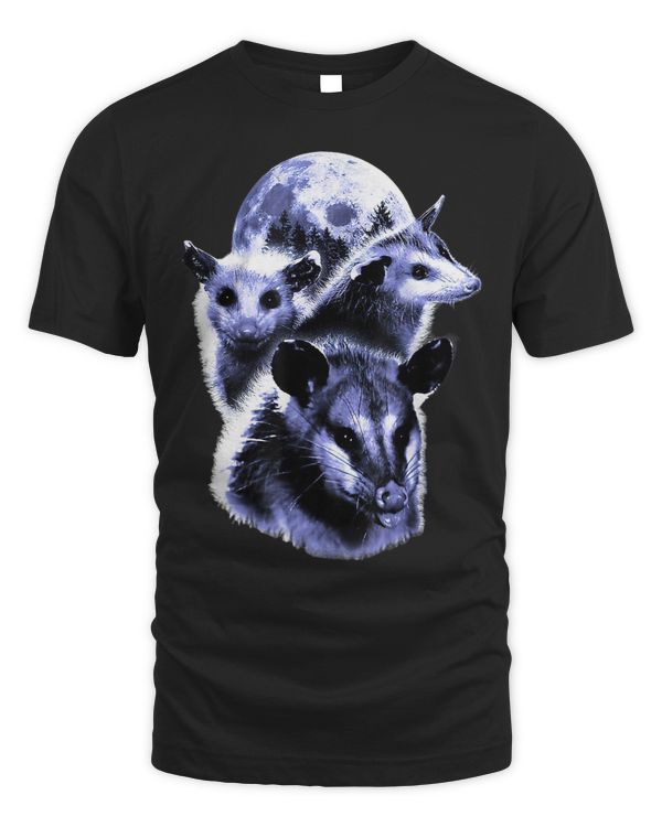 Three Opposum Moon With 3 Possums howling at Dead Moon