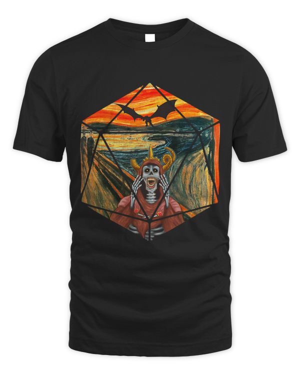 D20 Tshirt The Scream D20 Tee RPG Gaming Tshirt Dragon