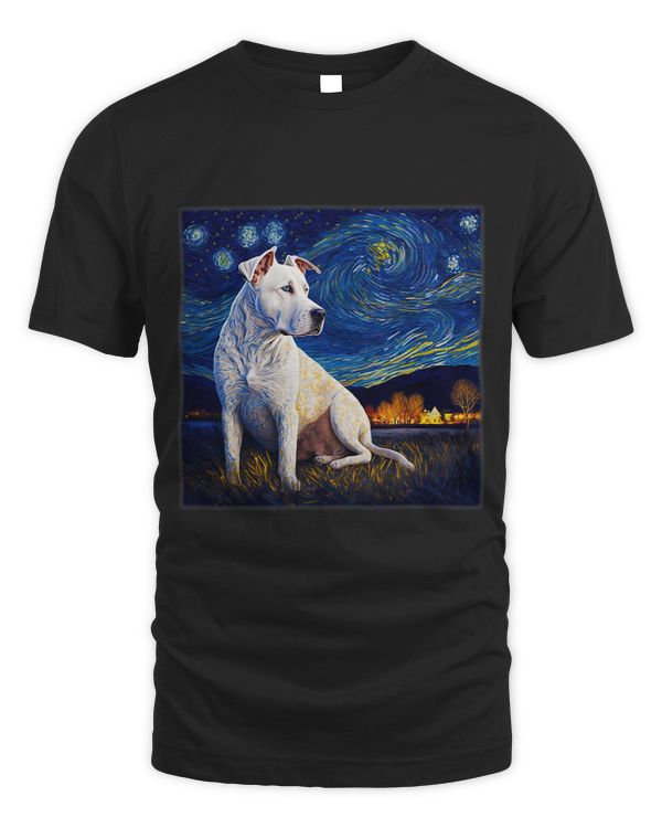 Surrealism Starry Night Dogo Argentino Dog