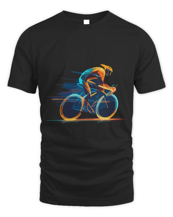 Neon style road cyclist graphic