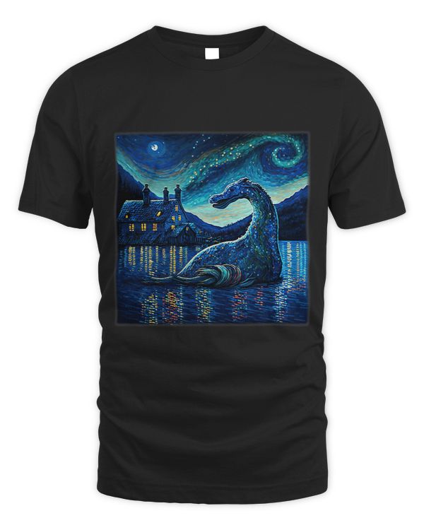 Surrealism Starry Night Nessie Loch Ness Monster