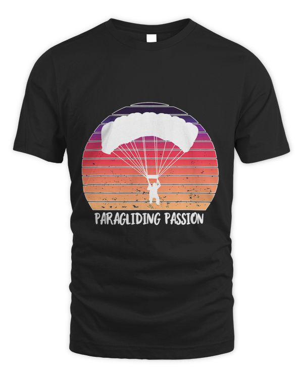 Paraglider silhouette retro sunset paragliding passion