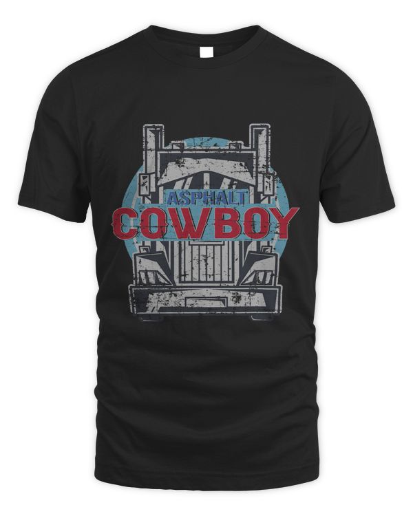 Asphalt Cowboy Cool Truck Driver Design Trucker 3