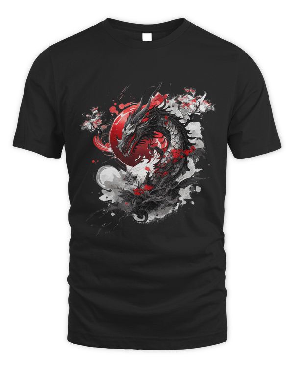 Vintage Dragon Japanese Warrior Tattoo Graphical Art