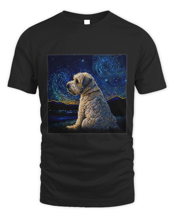 Surrealism Starry Night SoftCoated Wheaten Terrier dog
