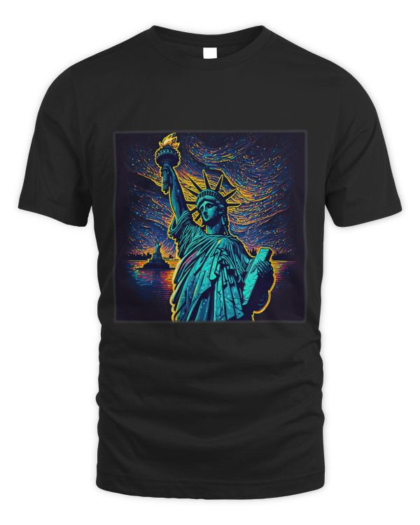 Surrealism Starry Night Statue of Liberty 69