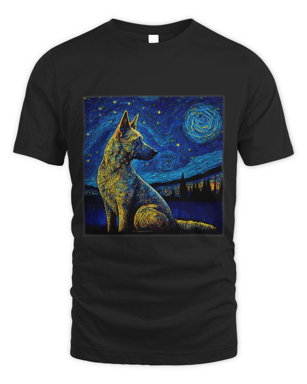 Surrealism Starry Night Thai Ridgeback dog