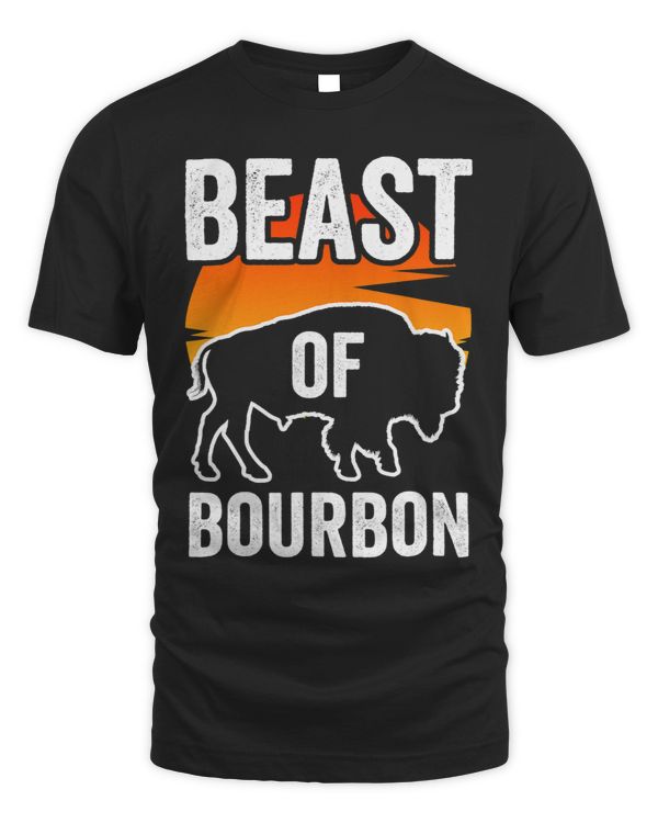 Retro Beast Of Bourbon Drinking Whiskey Bison Buffalo