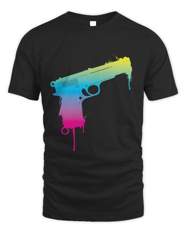 Rainbow Handgun Pistol Control Paint Gift Idea