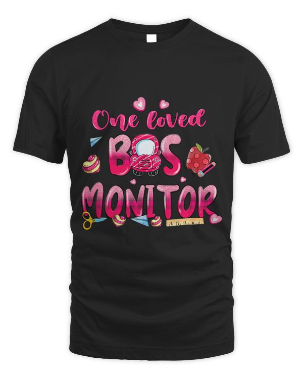 One Loved Bus Monitor Buffalo Plaid Valentines Day