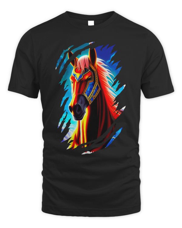 Horse. A ripped and colorful design. Funny Idea
