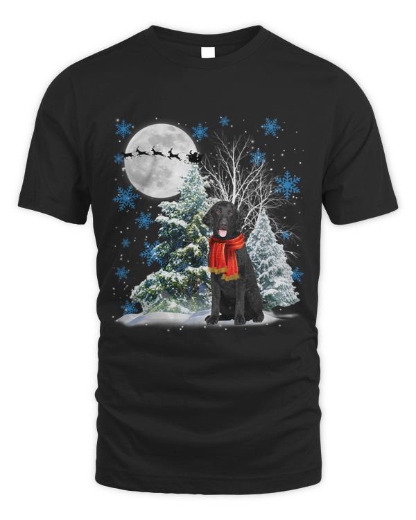 Curly Coated Retriever Under Moonlight Snow Christmas Pajama 126