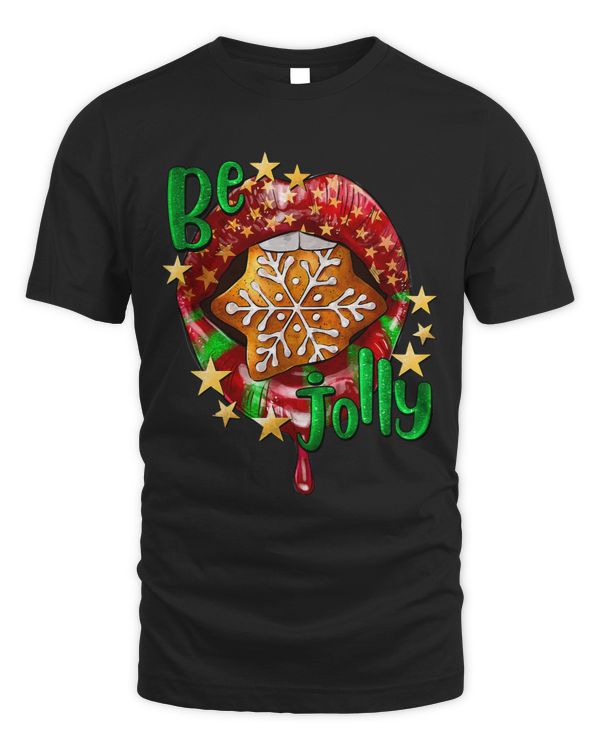 Be Jolly Funny Christmas Lips Snowflakes Xmas Holiday 55