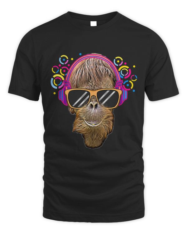 Orangutan with Sunglasses and Headphones
