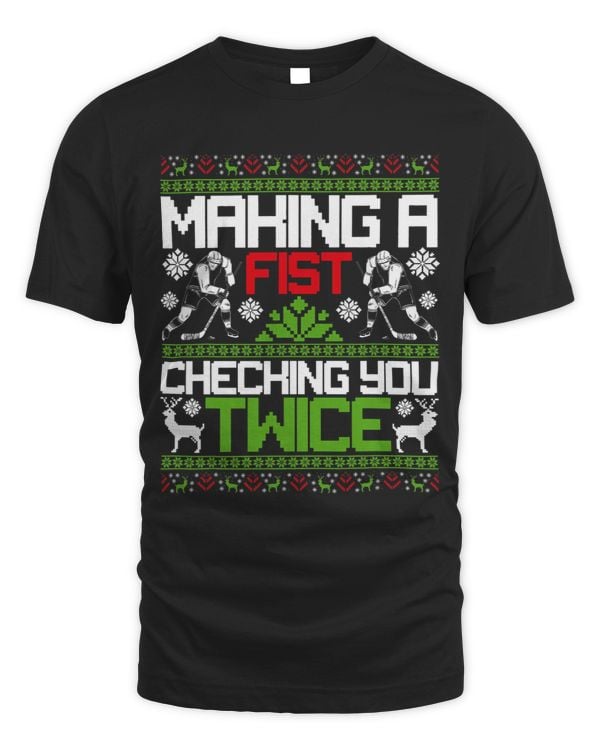 Making A Fist Checking You Twice Ugly Christmas Pajama Party 2