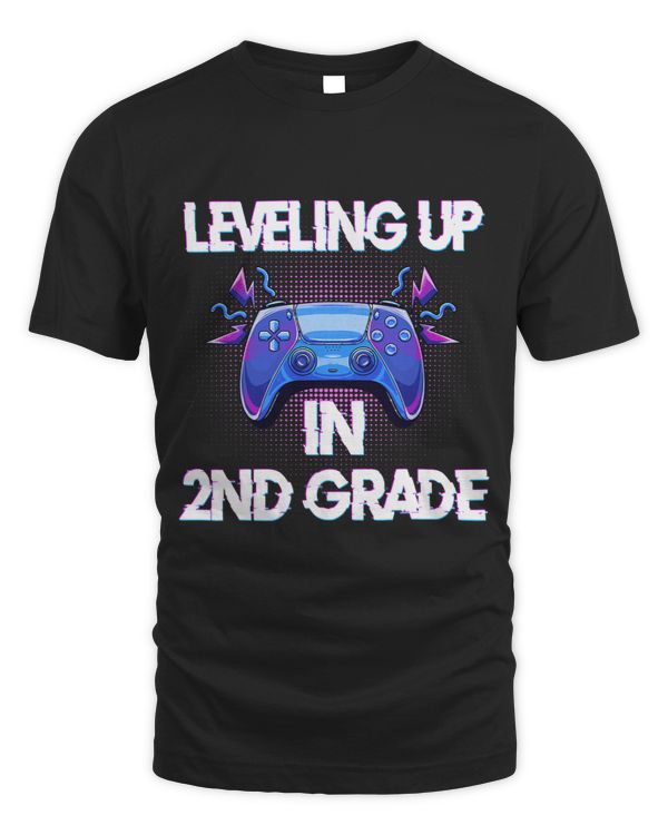 Video Gaming Shirt for students Leveling up in Second Grade