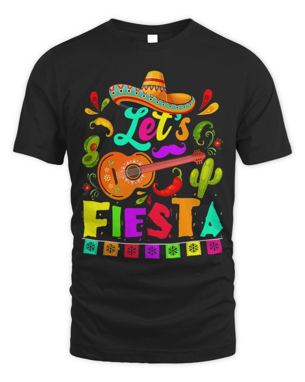 Lets Fiesta Avocado And Tacos Cinco De Mayo Mexican Party T-Shirt