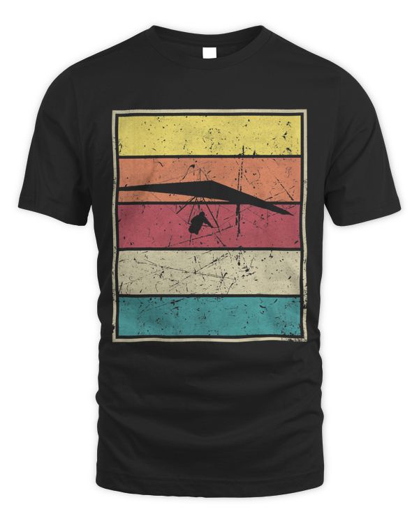 Hang Gliding. Retro Vintage With Classic Stripes.