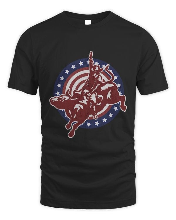 Rider Cowboy Vintage American Usa Flag